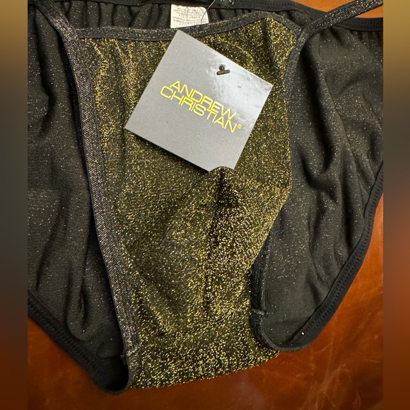Lg AC Metallic Gold G String Bikini Briefs The Holidays are Coming! Men’s Large - Picture 4 of 9